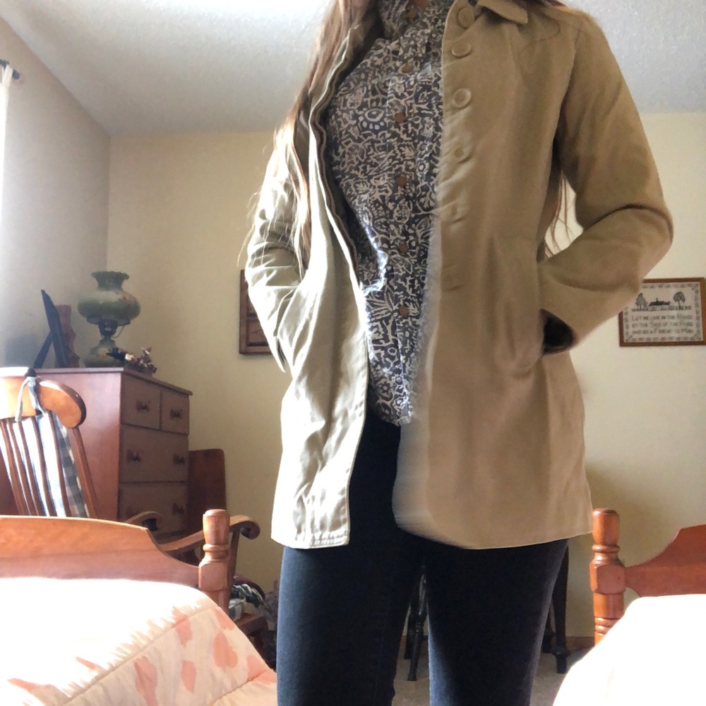 Tan trench coat